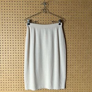 St John Evening Ivory Knit Pencil Skirt sz 8